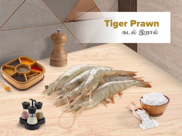 Tiger prawn whole Cleaned & Deveined